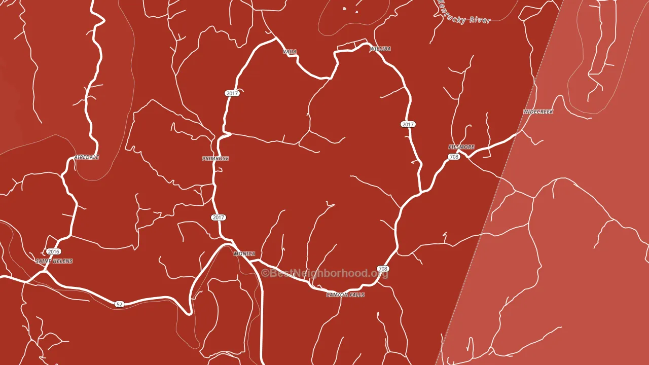 Monica, KY block-group political-lean map