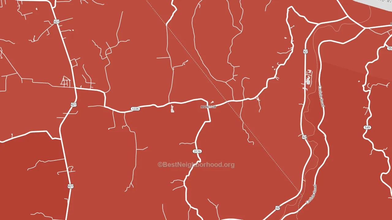 Monitor, KY block-group political-lean map