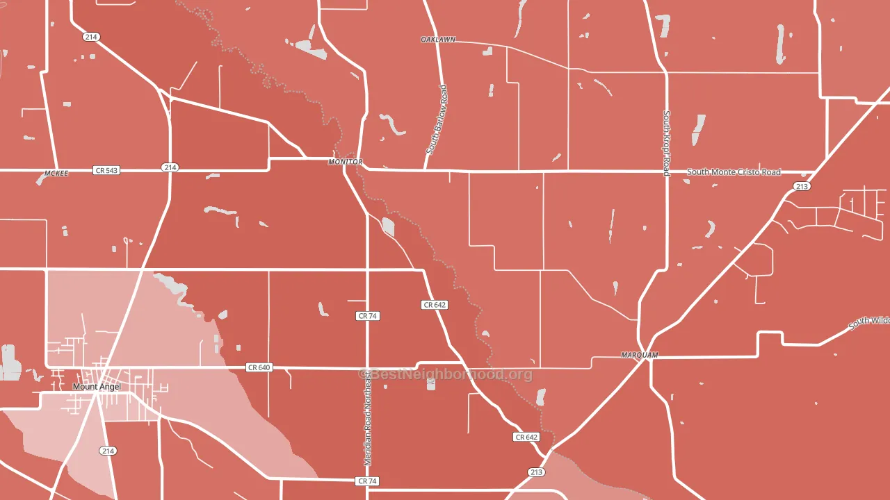 Monitor, OR block-group political-lean map