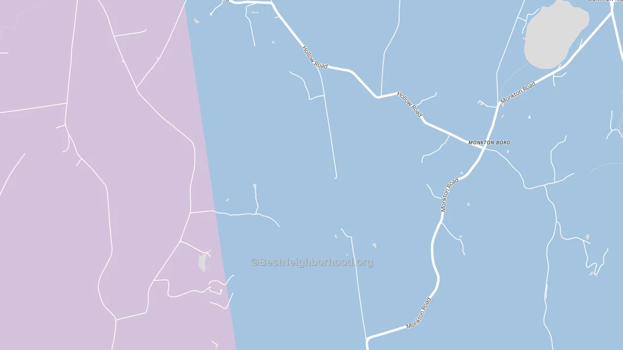 Monkton Boro, VT block-group political-lean map