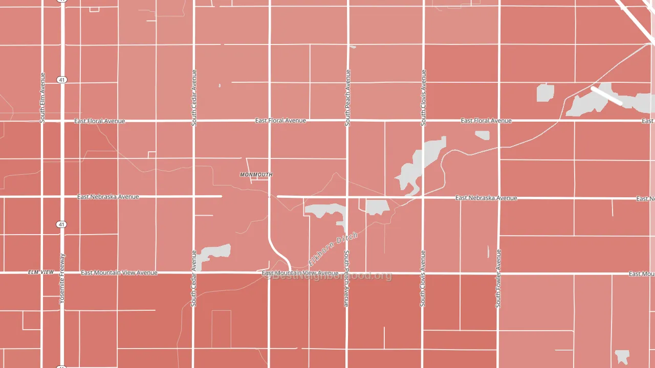 Monmouth, CA block-group political-lean map