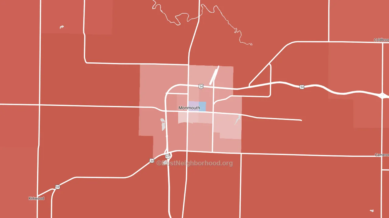 Monmouth, IL block-group political-lean map