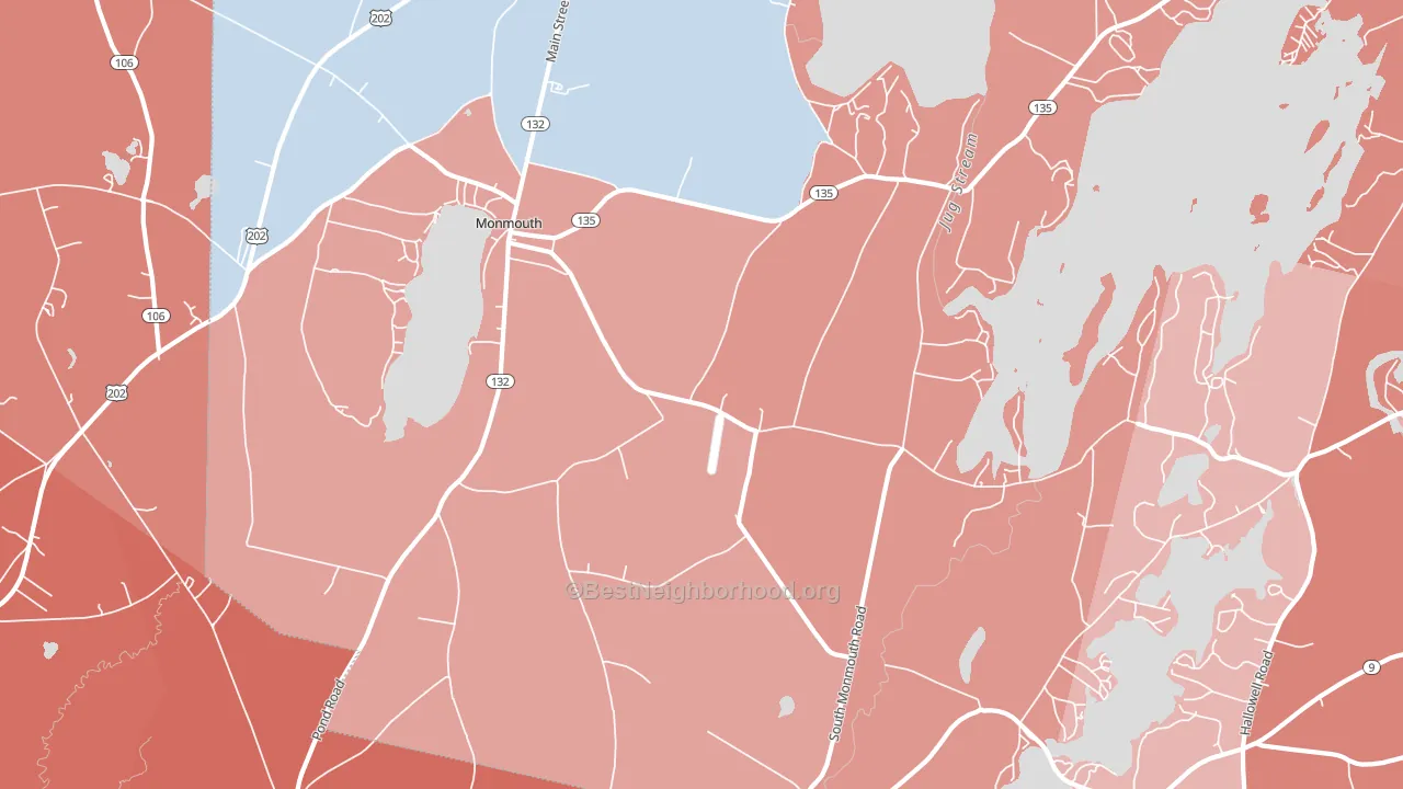 Monmouth, ME block-group political-lean map