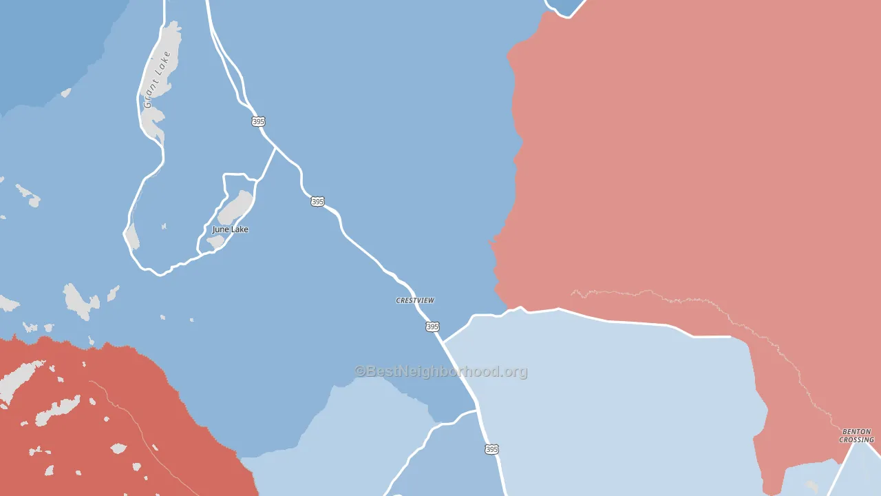 Mono County, CA block-group political-lean map