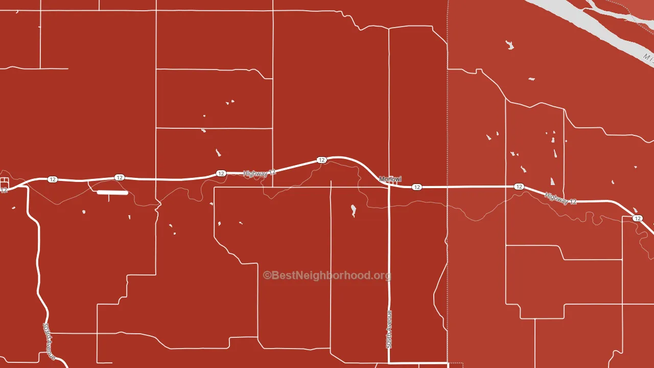 Monowi, NE block-group political-lean map
