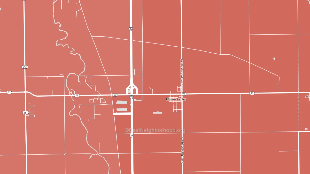Monroe Center, IL block-group political-lean map