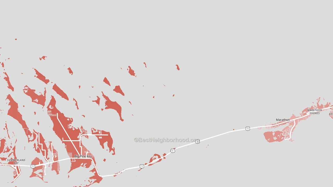 Monroe County, FL block-group political-lean map