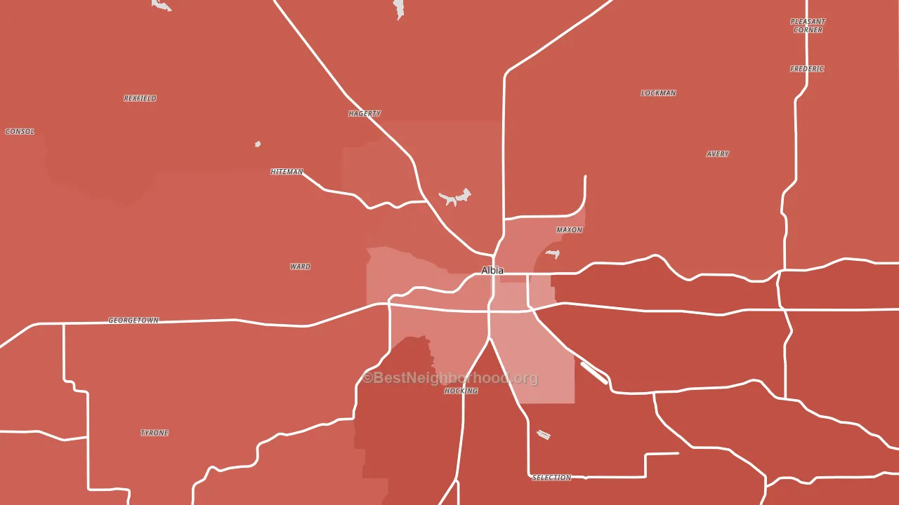 Monroe County, IA block-group political-lean map