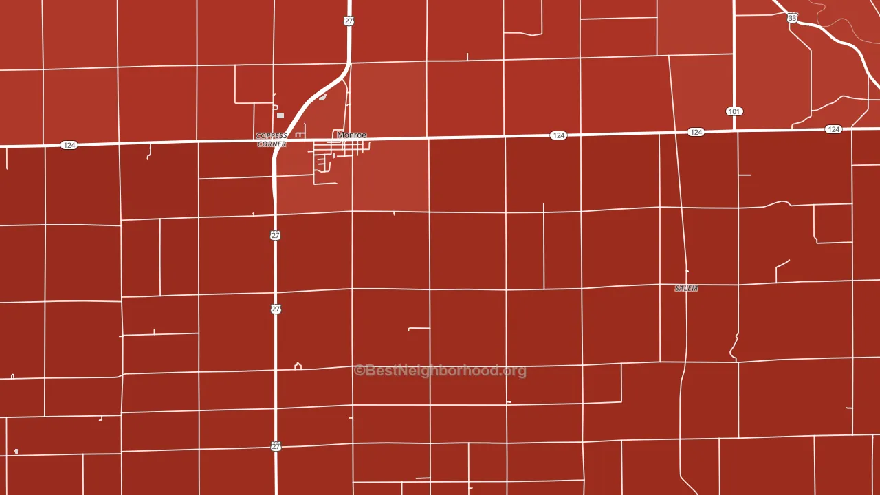 Monroe, IN block-group political-lean map