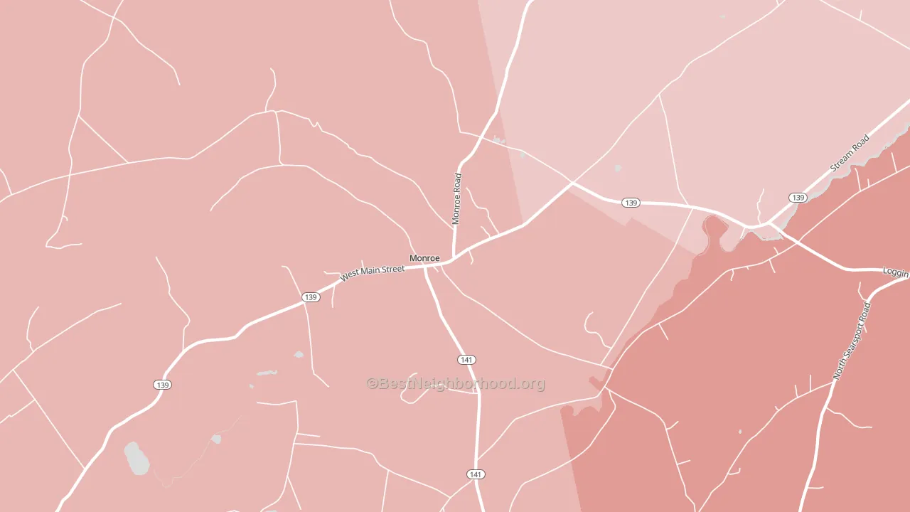 Monroe, ME block-group political-lean map