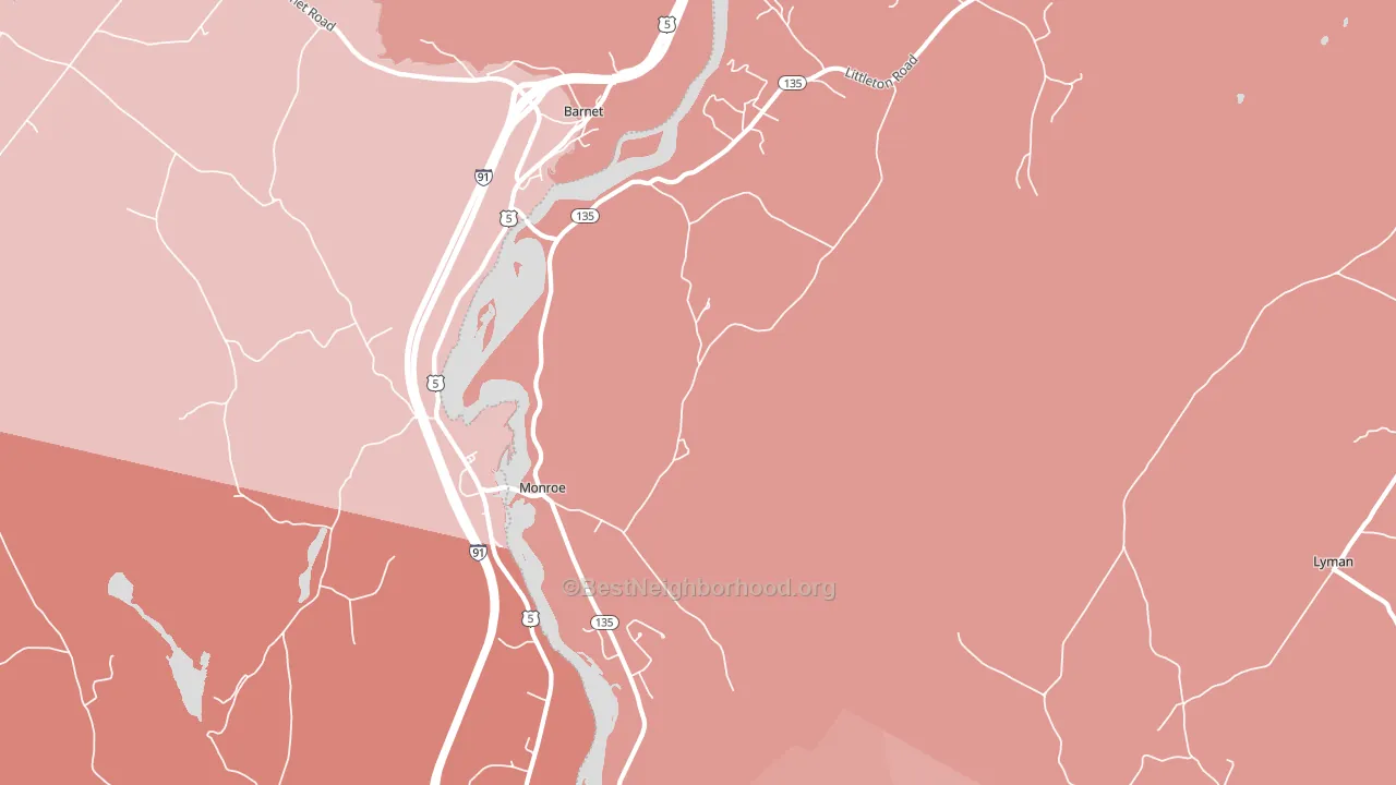 Monroe, NH block-group political-lean map