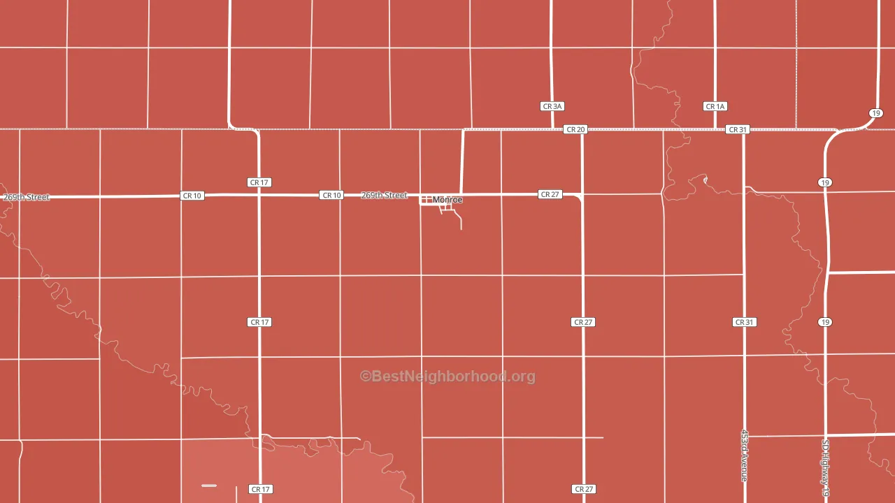 Monroe, SD block-group political-lean map