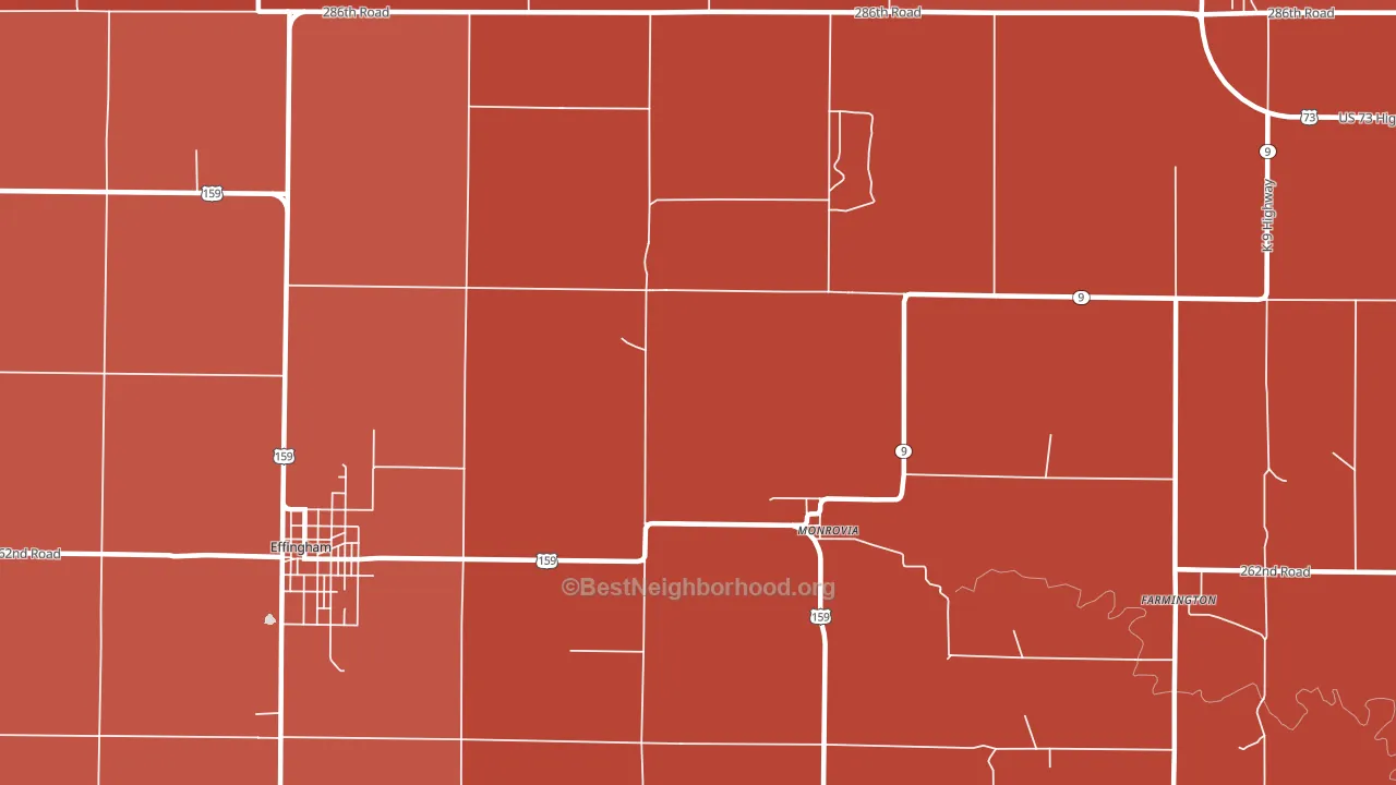 Monrovia, KS block-group political-lean map