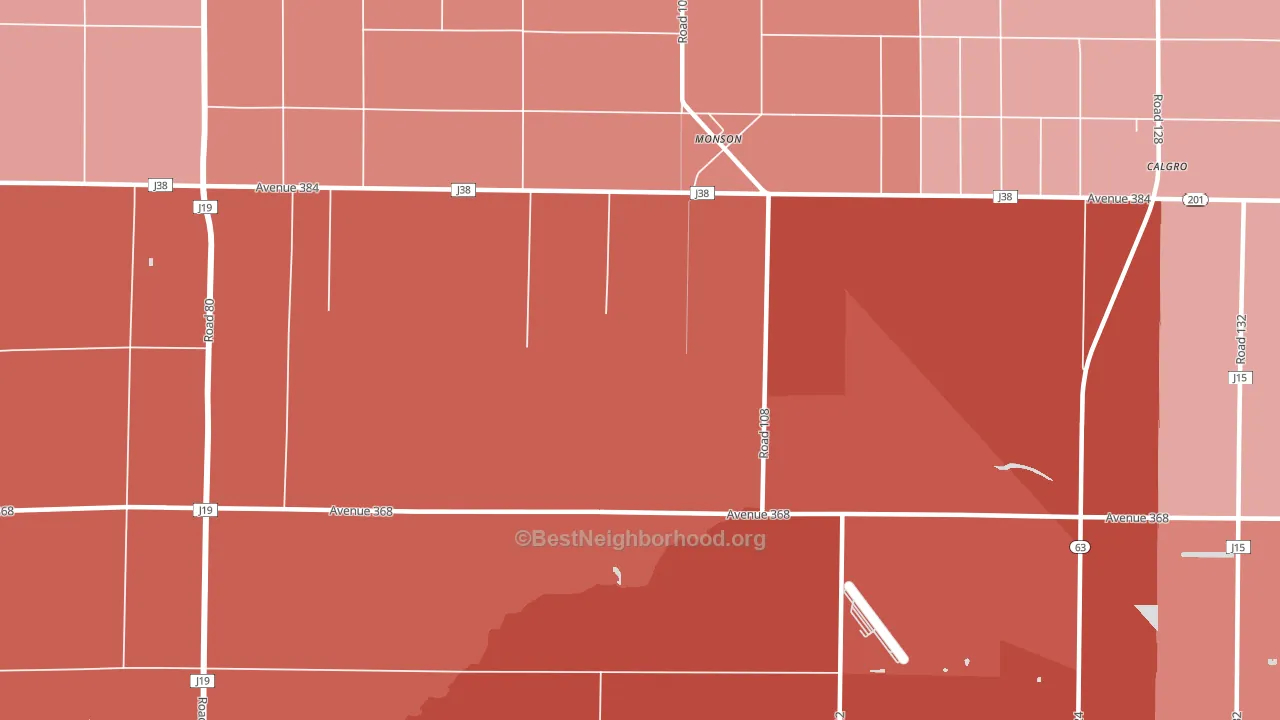 Monson, CA block-group political-lean map