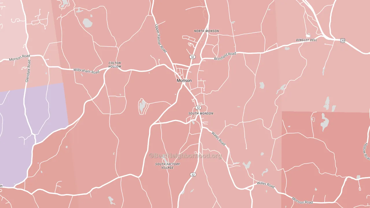 Monson, MA block-group political-lean map