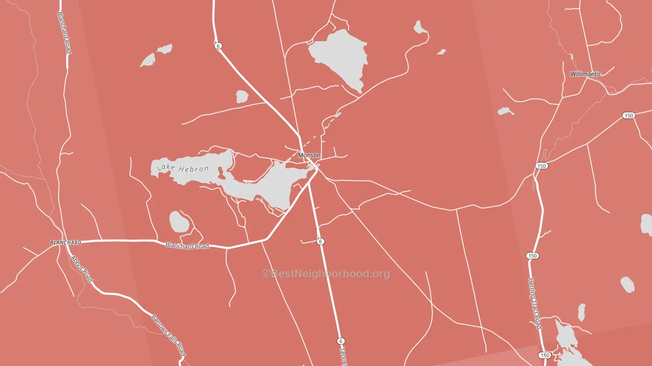 Monson, ME block-group political-lean map