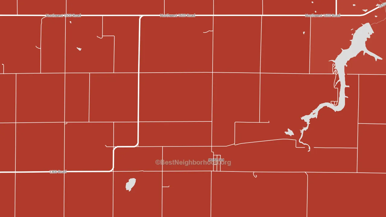Mont Ida, KS block-group political-lean map