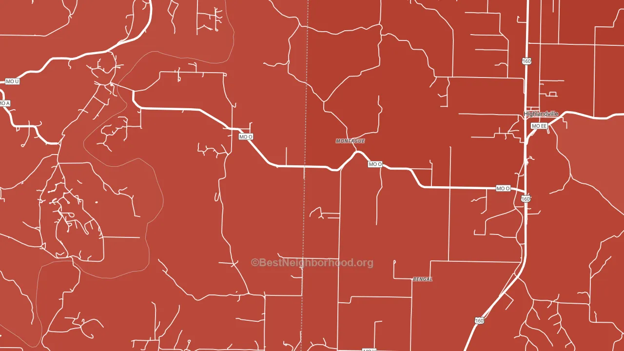 Montague, MO block-group political-lean map