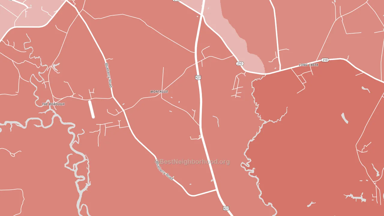 Montague, NC block-group political-lean map