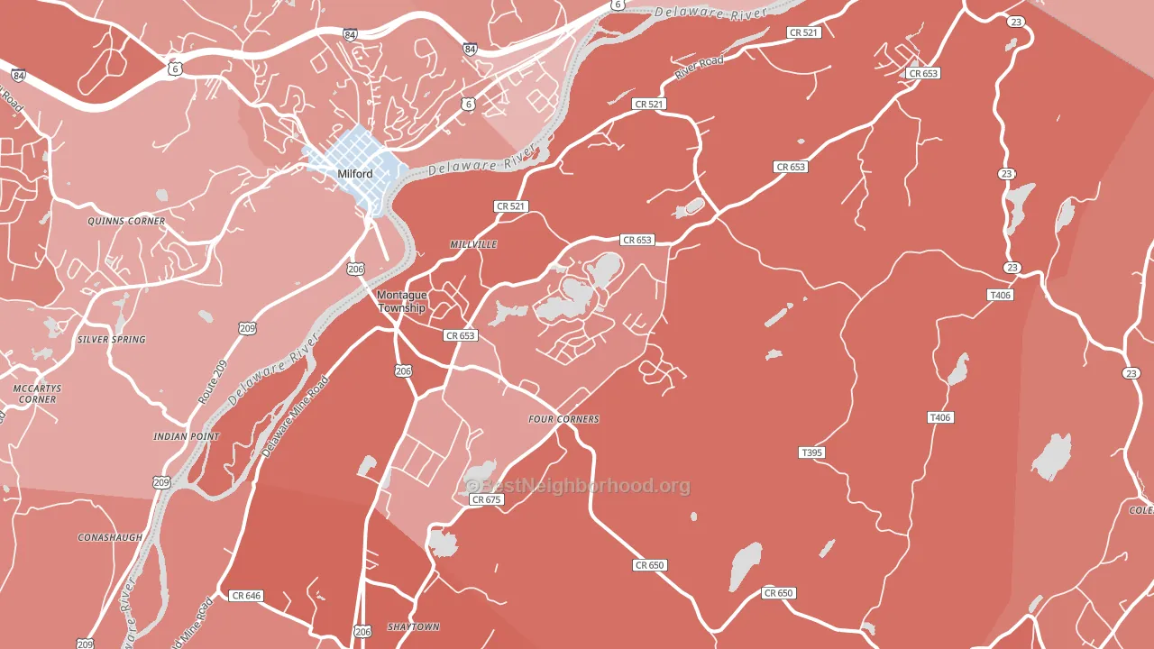 Montague, NJ block-group political-lean map