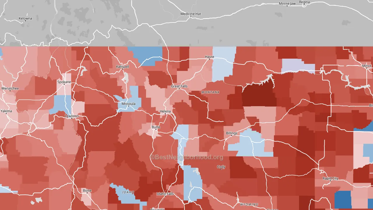 Montana block-group political-lean map
