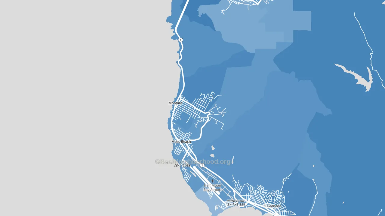Montara, CA block-group political-lean map