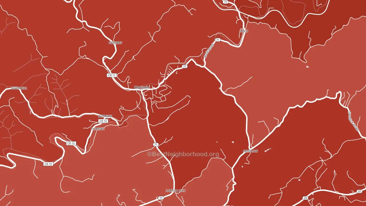 Montcalm, WV block-group political-lean map