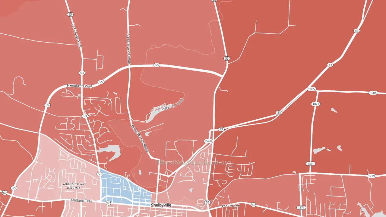 Montclair, KY block-group political-lean map