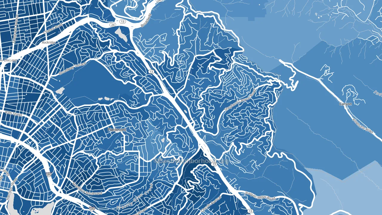 Montclair, Oakland, CA block-group political-lean map