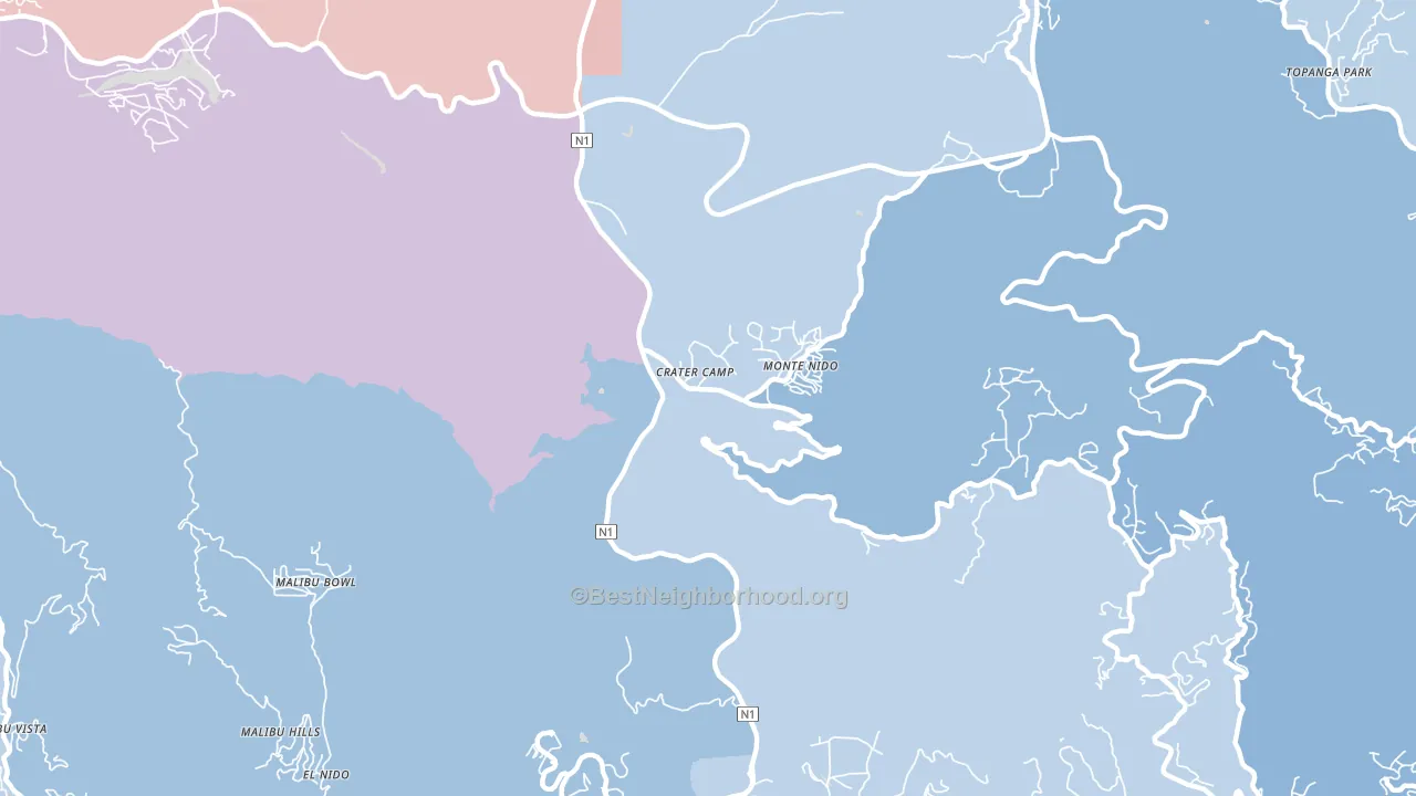 Monte Nido, CA block-group political-lean map