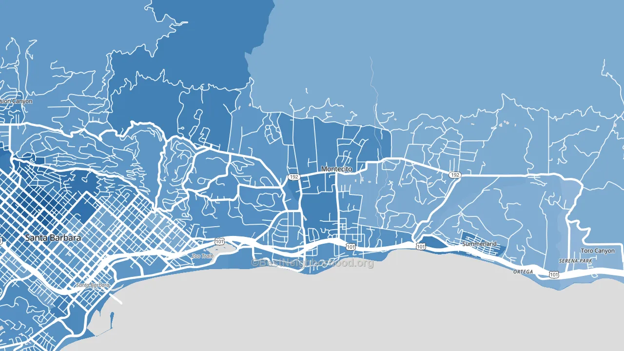 Montecito, CA block-group political-lean map