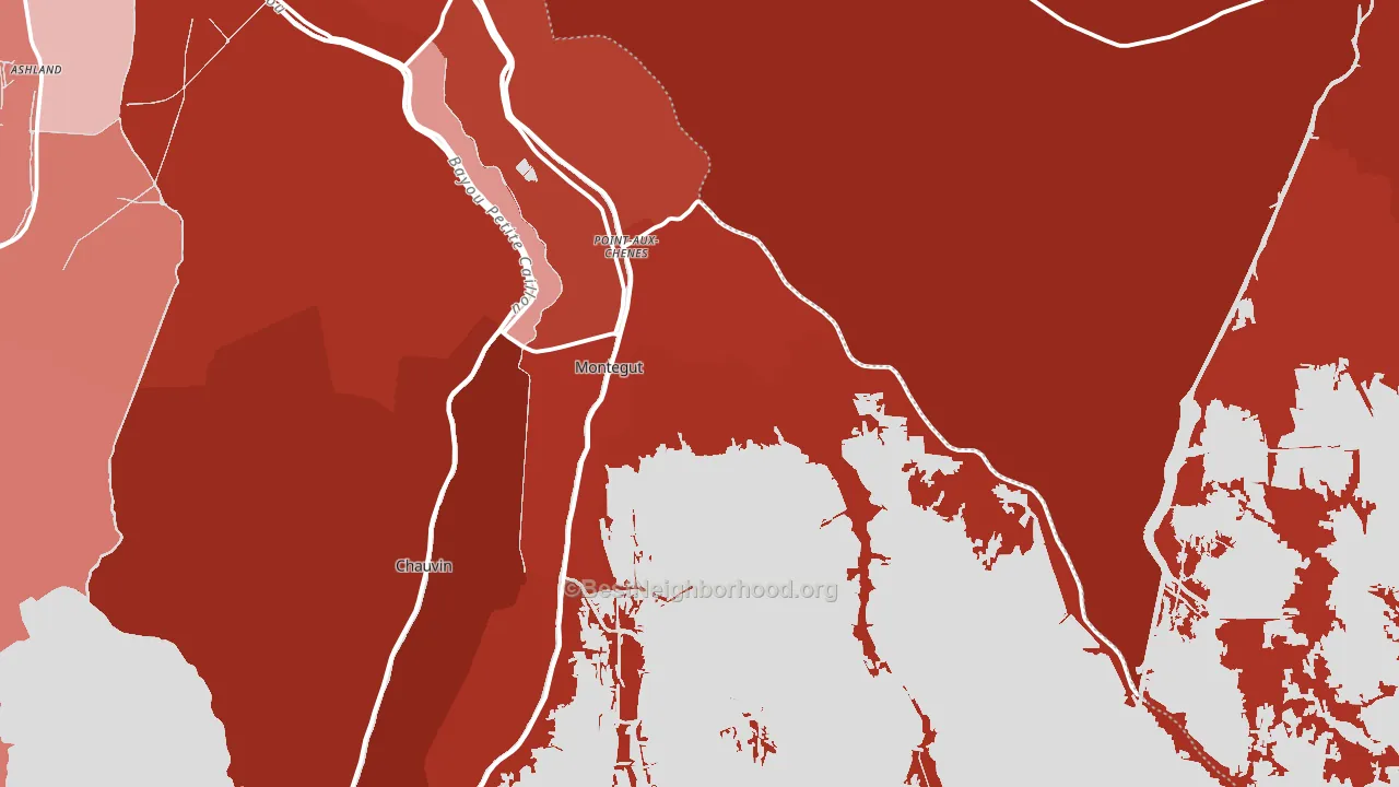 Montegut, LA block-group political-lean map