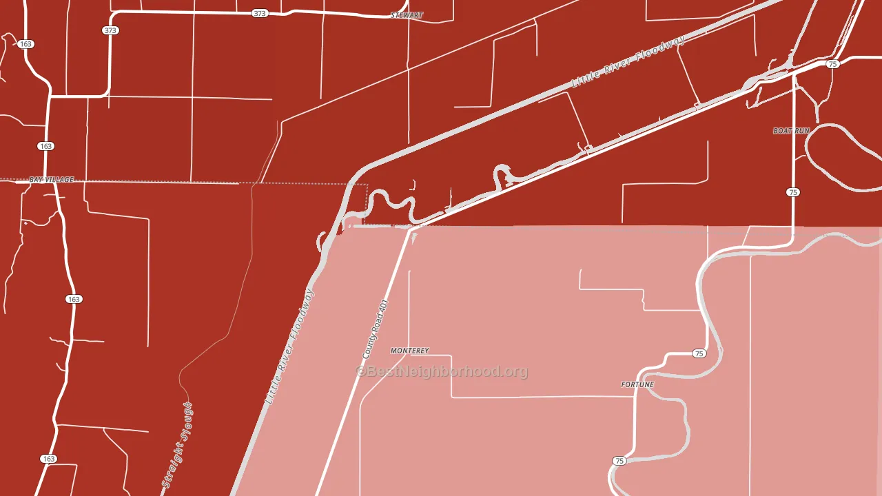 Monterey, AR block-group political-lean map