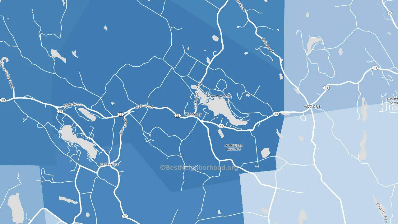 Monterey, MA block-group political-lean map