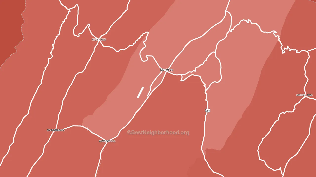 Monterey, VA block-group political-lean map