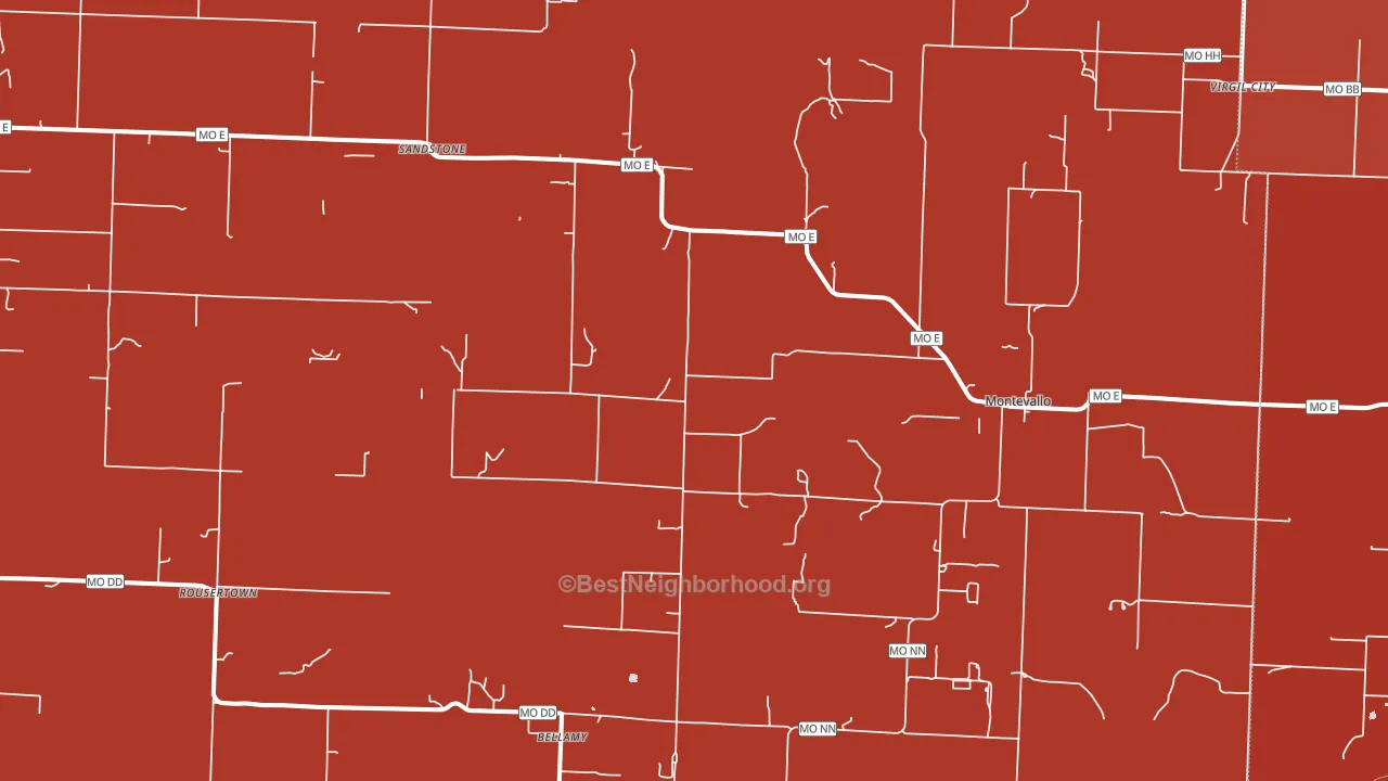Montevallo, MO block-group political-lean map