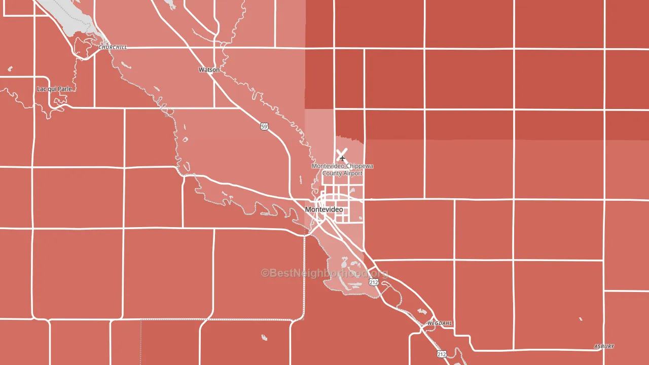 Montevideo, MN block-group political-lean map