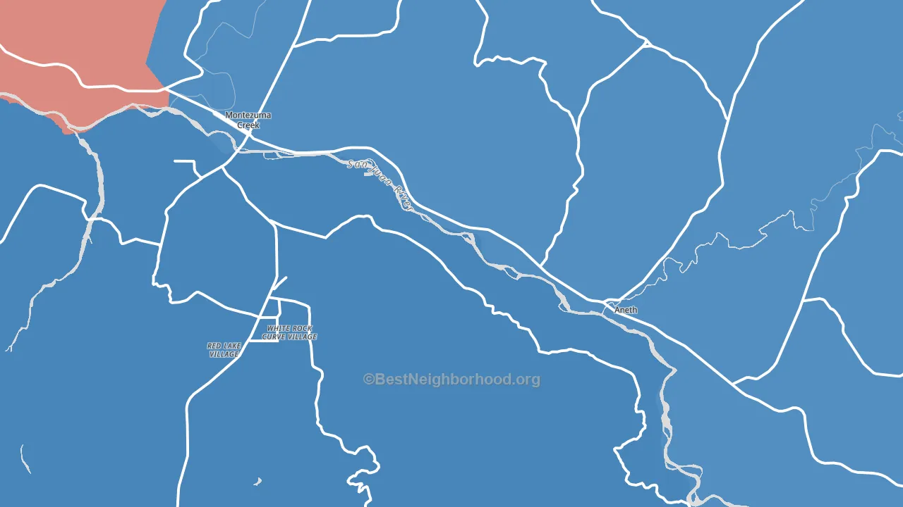 Montezuma Creek, UT block-group political-lean map