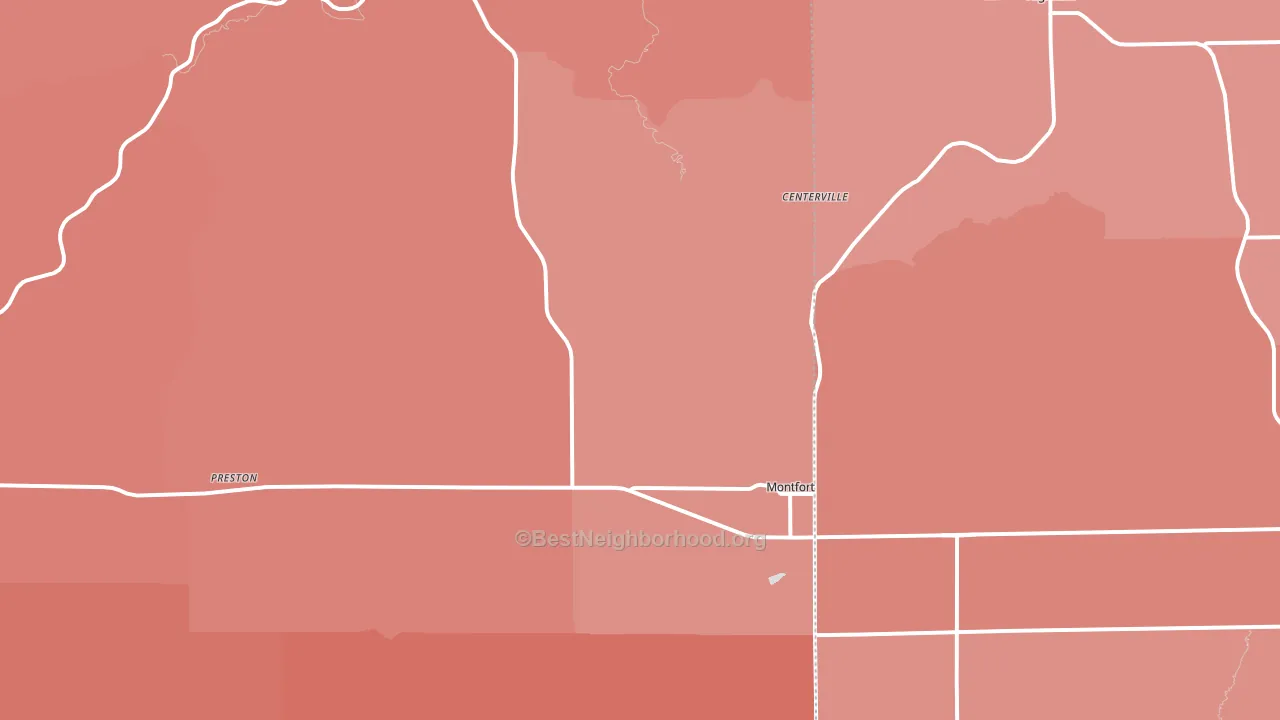 Montfort, WI block-group political-lean map
