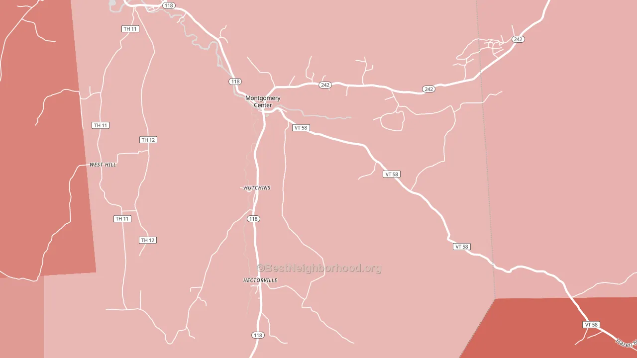 Montgomery Center, VT block-group political-lean map