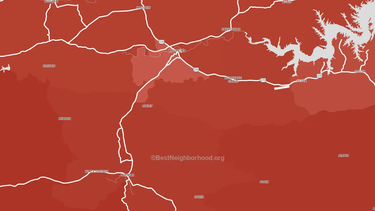 Montgomery County, AR block-group political-lean map