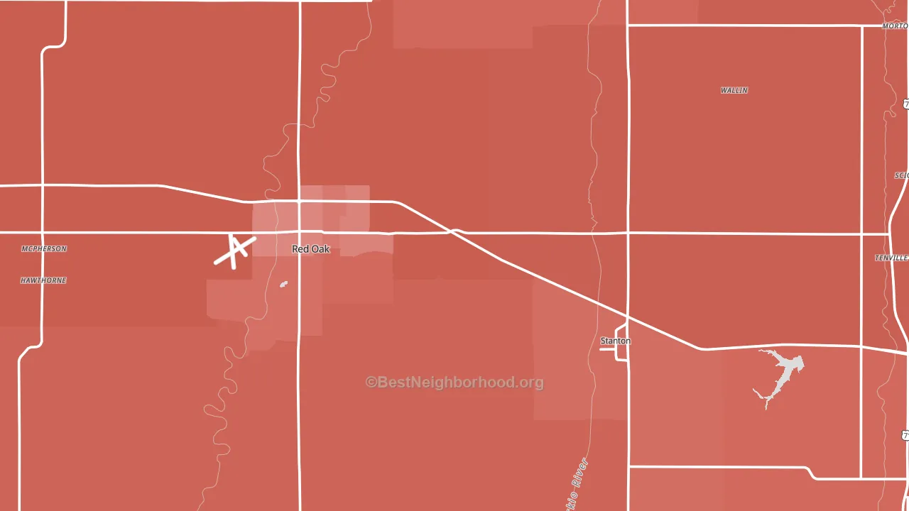 Montgomery County, IA block-group political-lean map