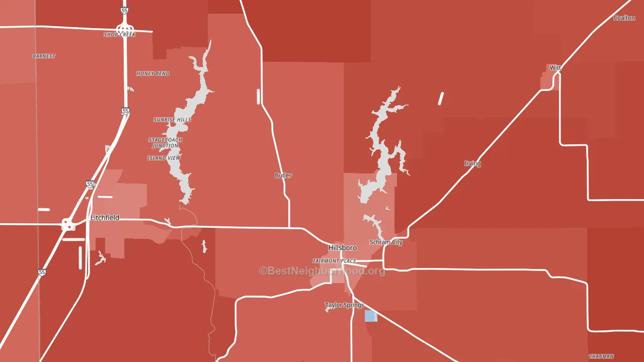Montgomery County, IL block-group political-lean map