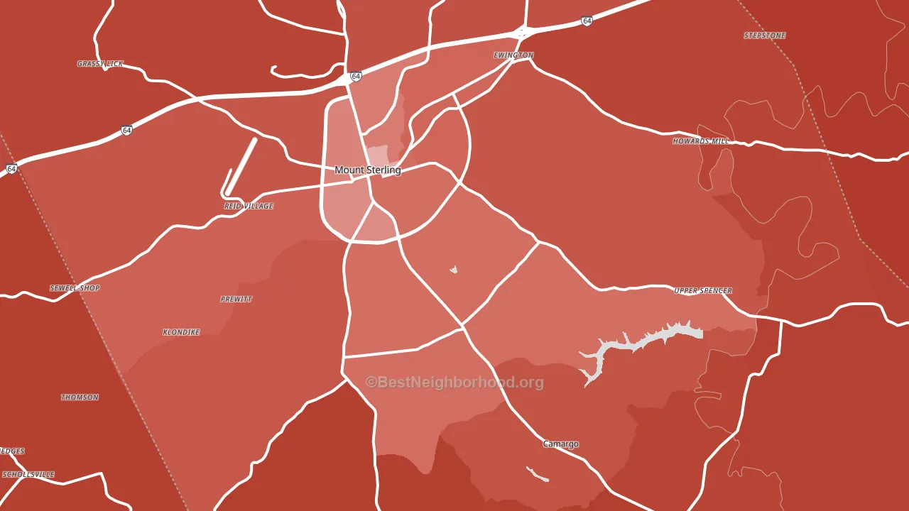 Montgomery County, KY block-group political-lean map