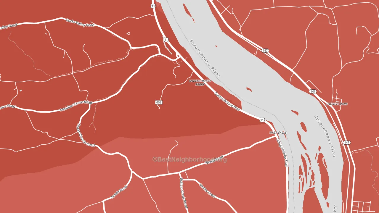 Montgomery Ferry, PA block-group political-lean map