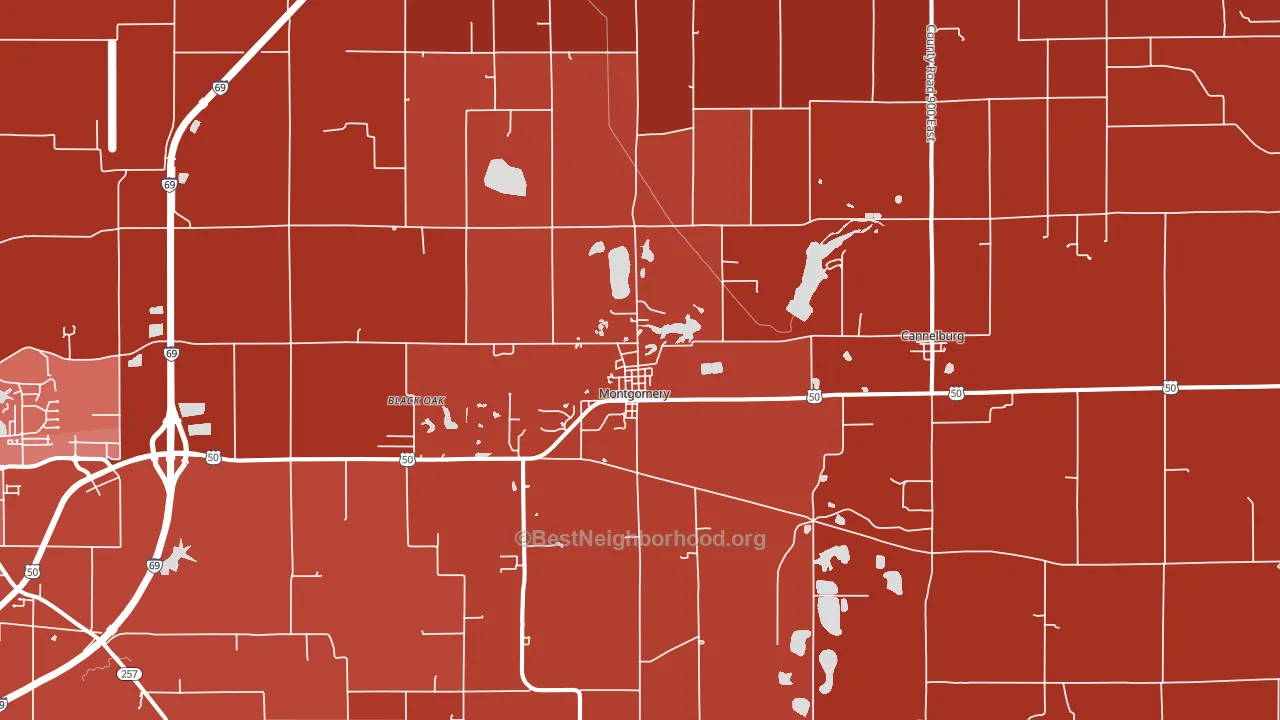 Montgomery, IN block-group political-lean map