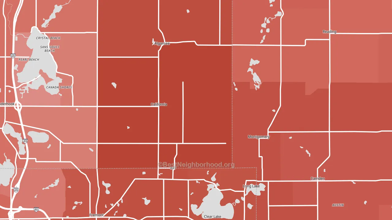 Montgomery, MI block-group political-lean map