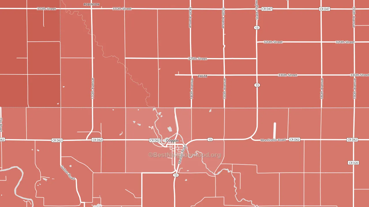 Monti, IA block-group political-lean map