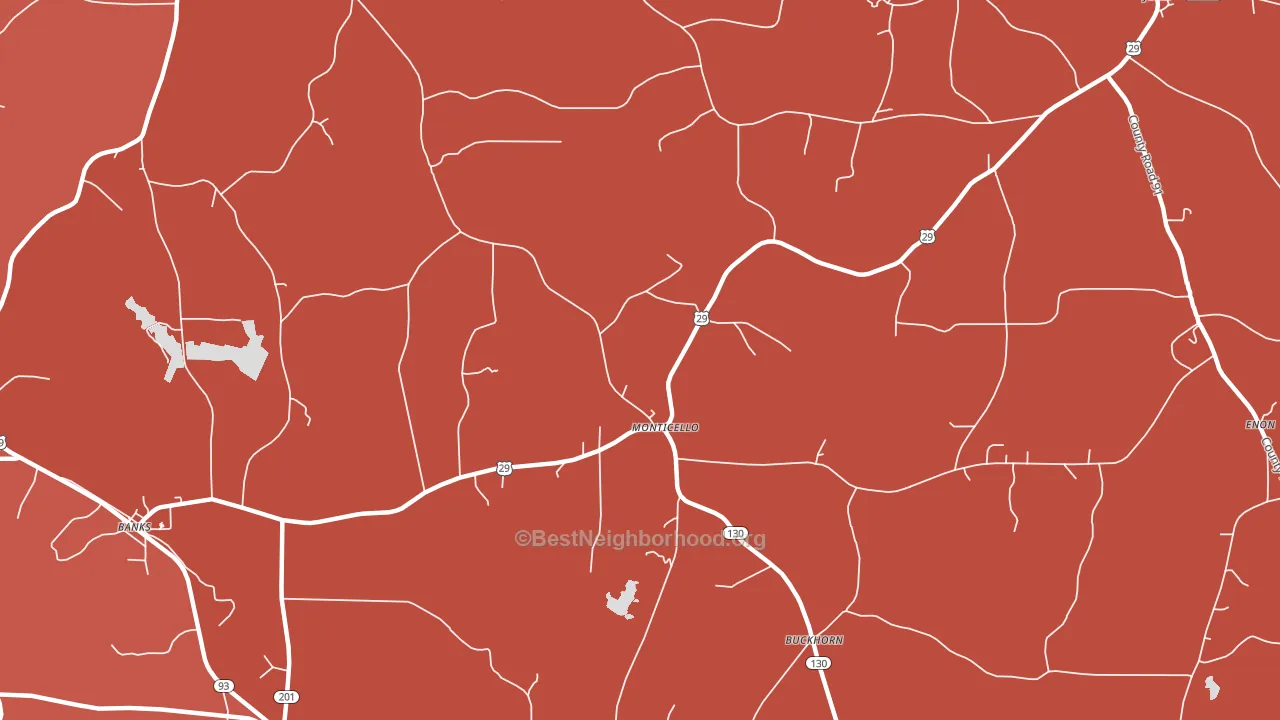 Monticello, AL block-group political-lean map