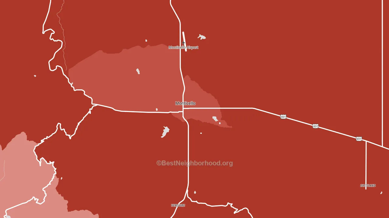 Monticello, UT block-group political-lean map